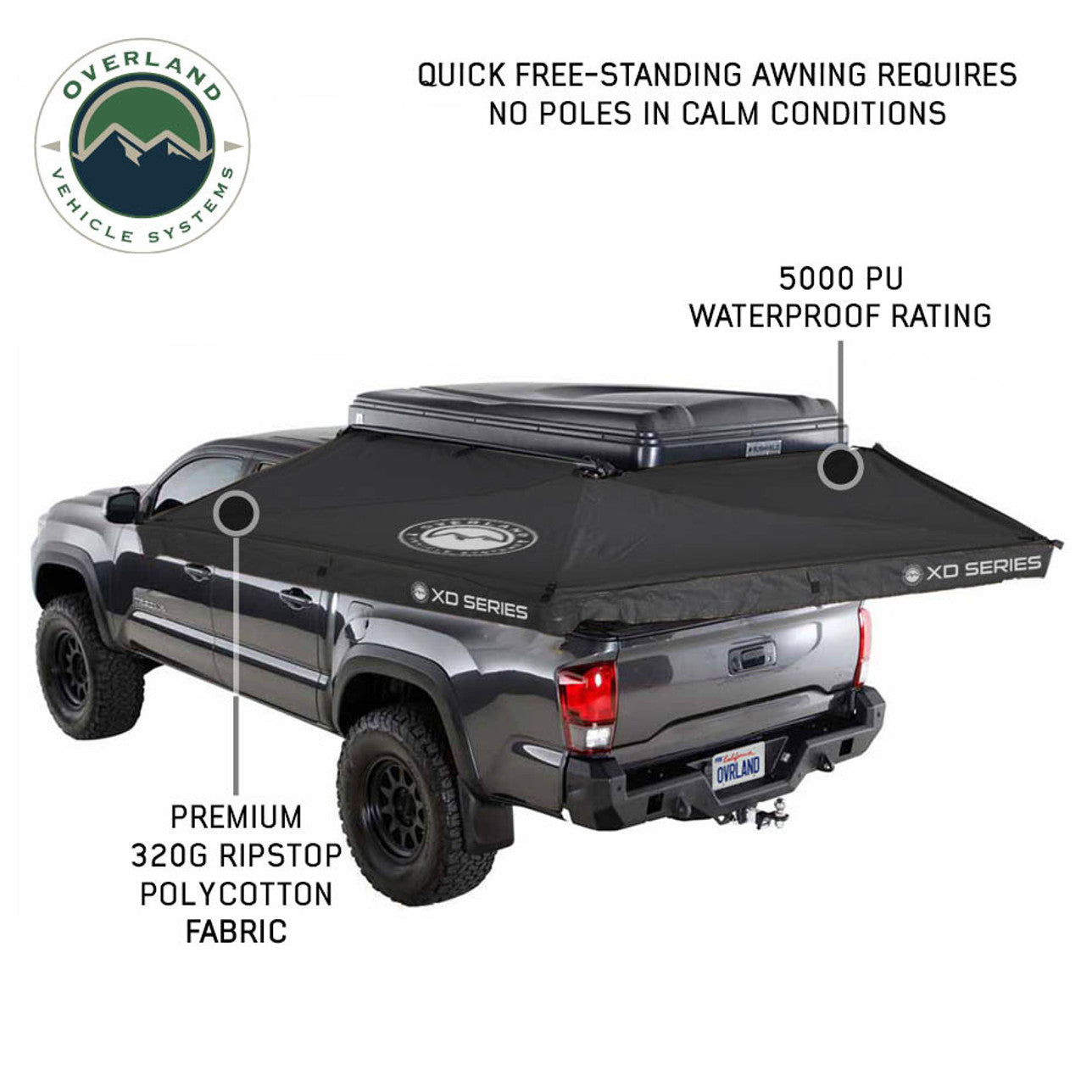 XD Nomadic 270 LTE Awning - Black Fabric and Travel Cover