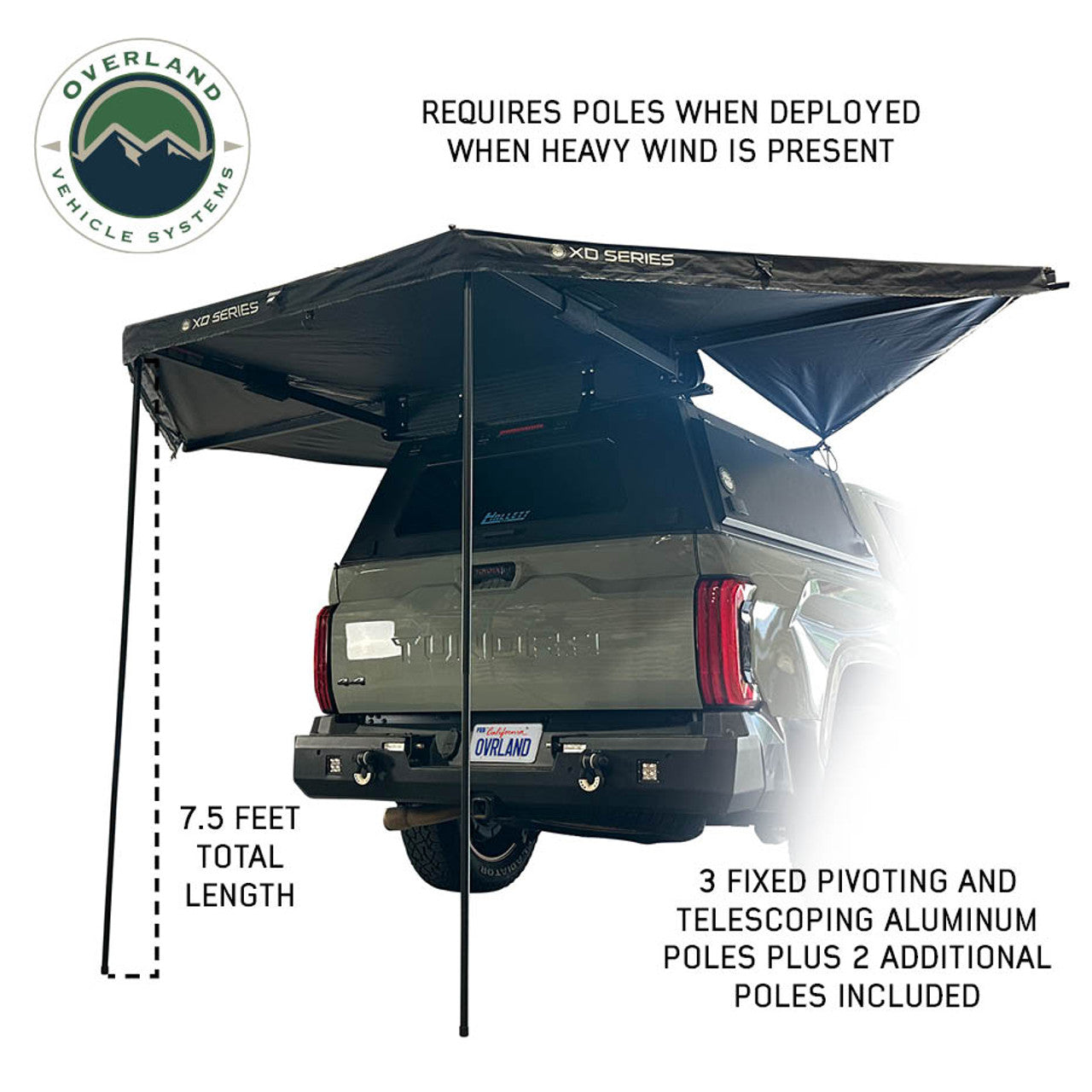 XD Nomadic 315 Degree Awning - Black Fabric and Travel Cover