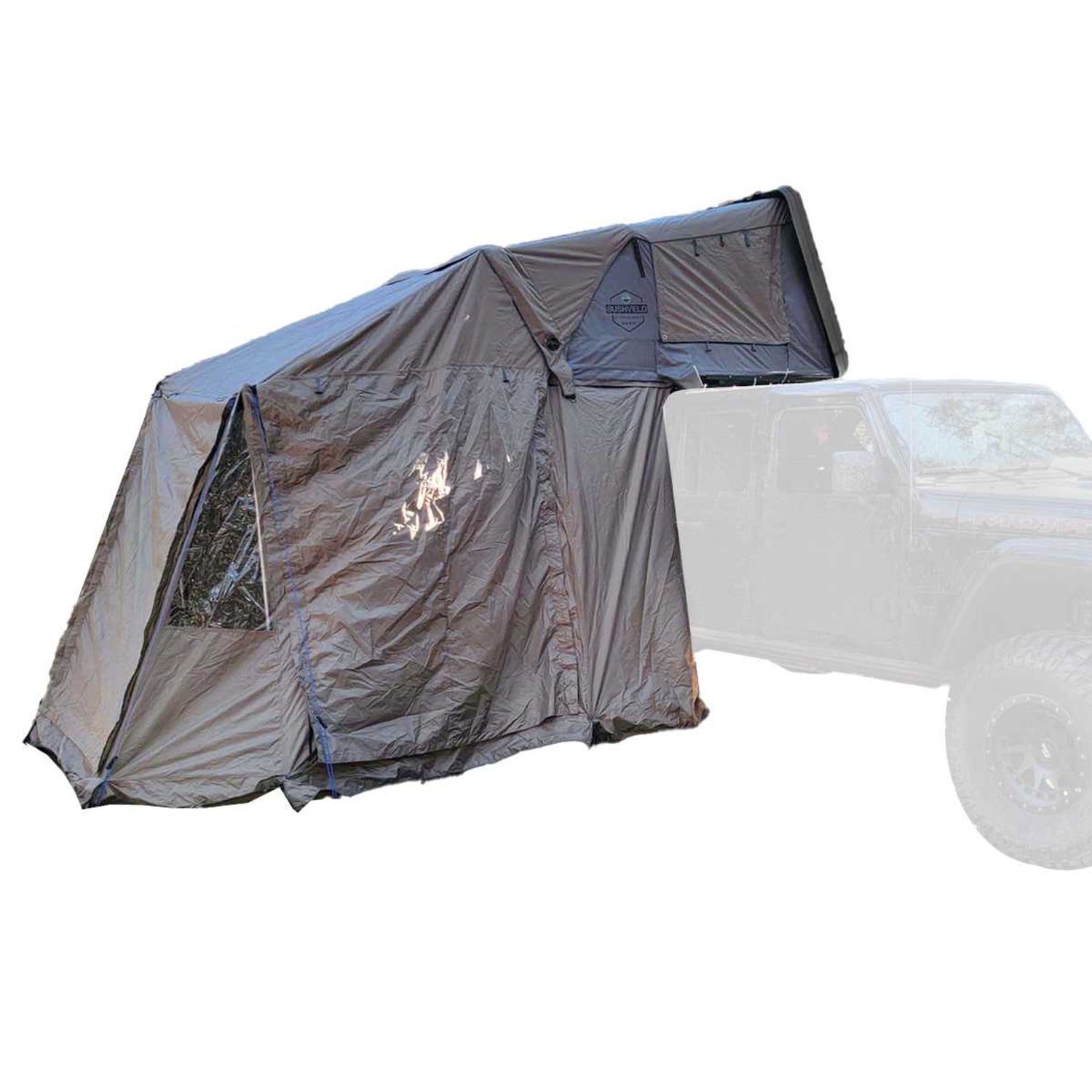 HD Bushveld Cantilever Hard Shell Roof Top Tent Grey Body & Tan Rainfly
