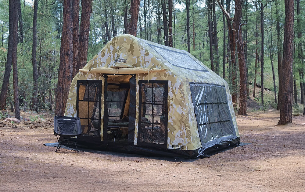 Premium Inflatable 5–6 Person Canvas Glamping Safari Tent — All-Season Lodge