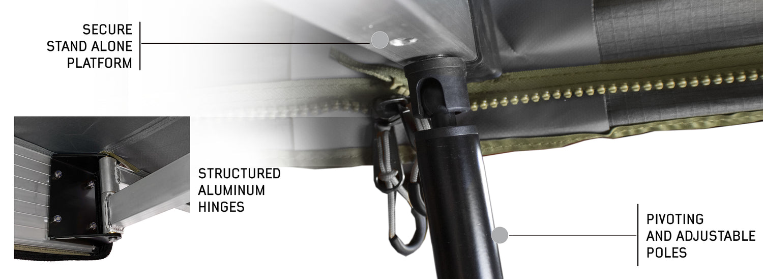 HD Nomadic 270 Degree Awning - Driver Side - Dark Gray Awning with Black Cover