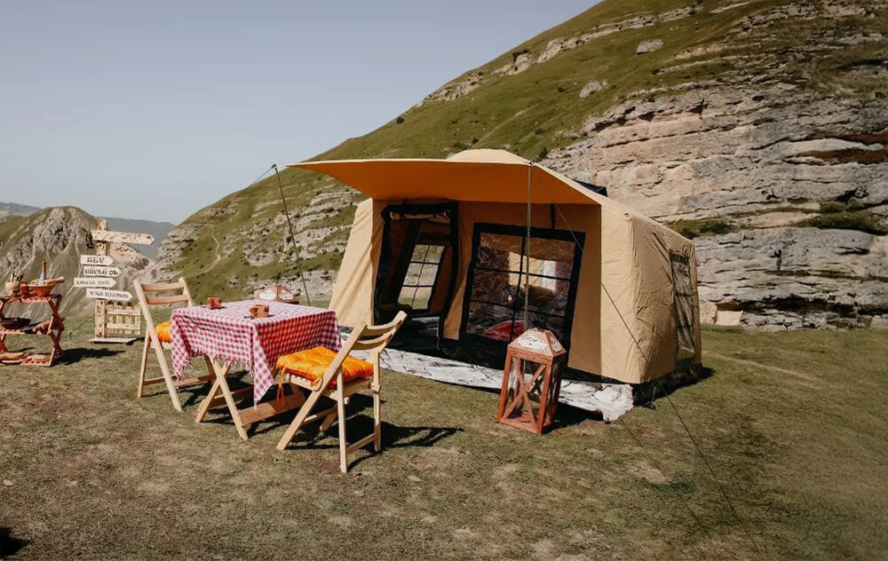 Family Inflatable Safari Canvas Cabin Tent — 6 to 8 Person All-Season