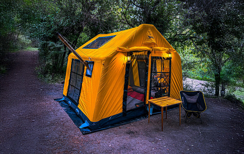 London Prestige Plus Premium Inflatable All-Season Camping Tent — 4–6 Person Family Cabin