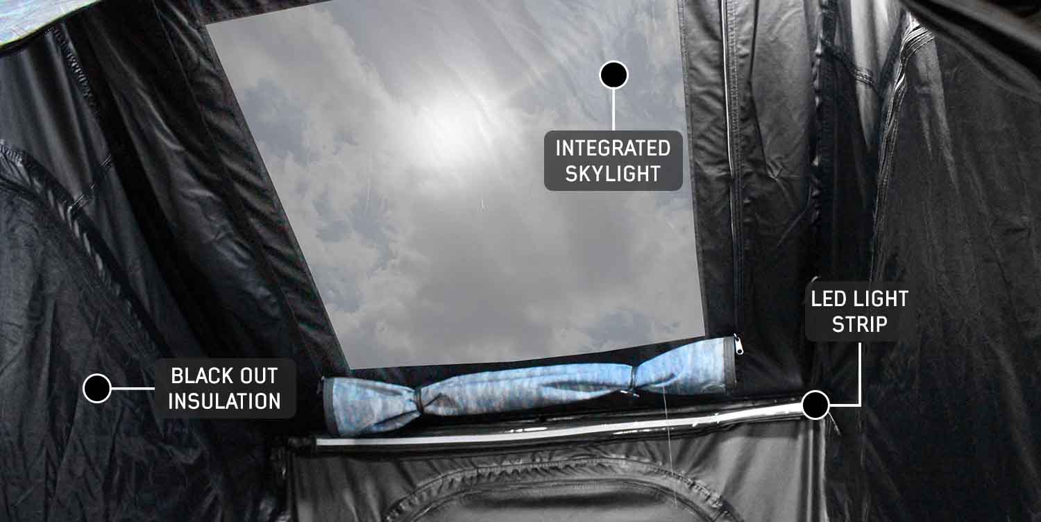 XD Sherpa Hybrid Soft Shell Roof Top Tent, Blue Body & Black Rainfly