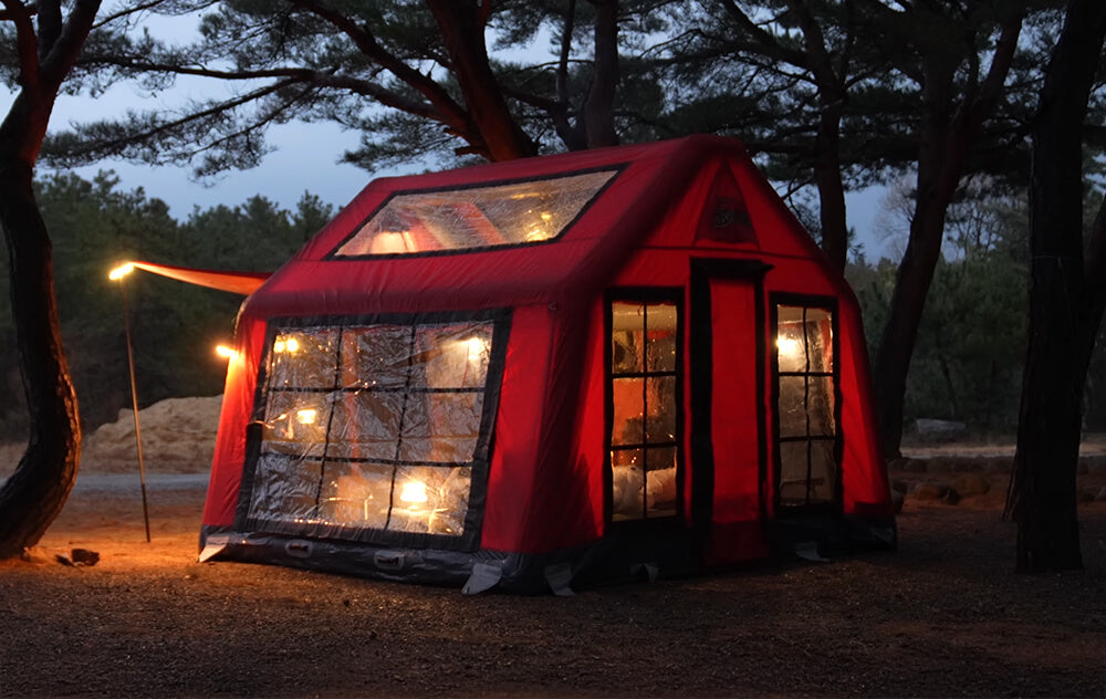 Premium Inflatable 5–6 Person Canvas Glamping Safari Tent — All-Season Lodge