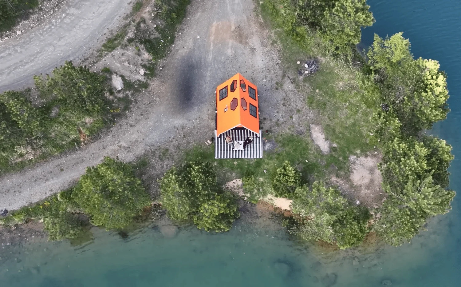 Air Bungalow 4-Season Inflatable Canvas Safari Lodge Tent — 8-10 Person All-Weather Glamping Shelter