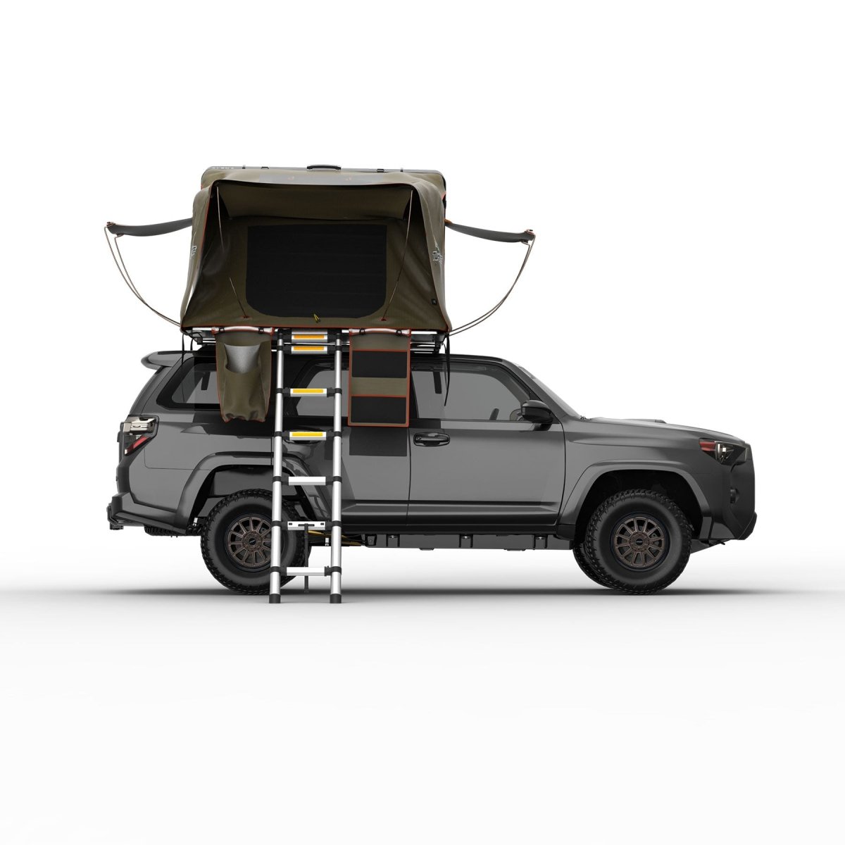Tuff Stuff Alpha Hard Shell Rooftop Tent – 2–3 Person, ABS Construction, Black