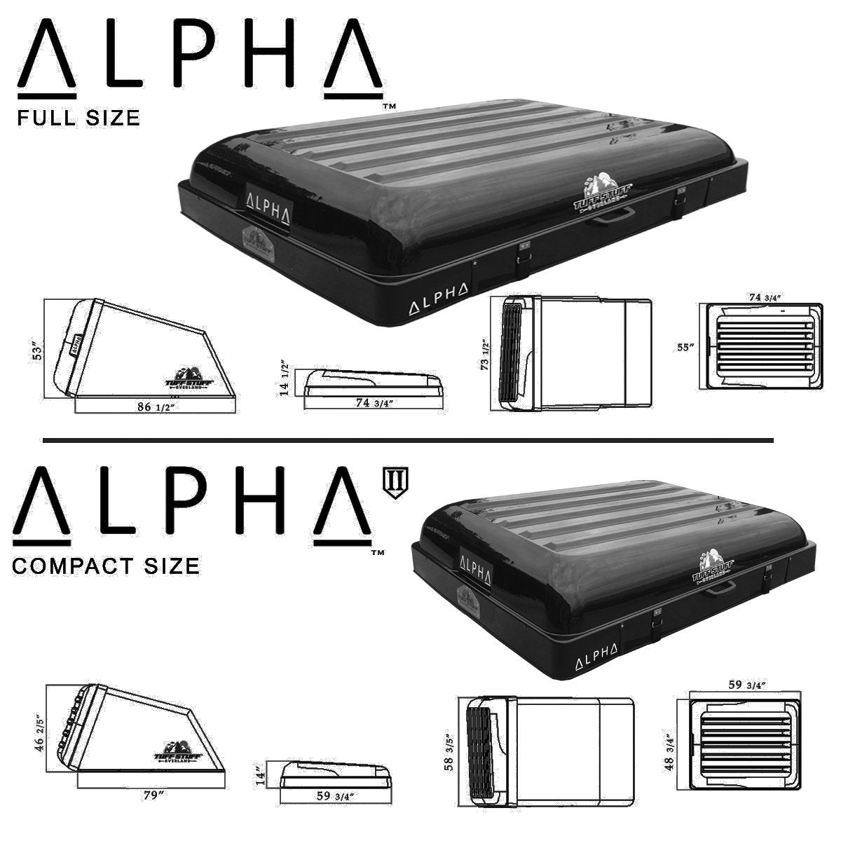 Tuff Stuff Alpha II ABS Hard Shell Rooftop Tent – 2 Person