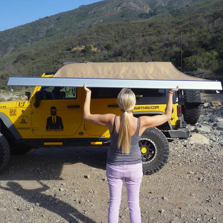 Truck or Car Awning, 4.5x6 Feet, Poly-Cotton Ripstop Fabric, Tan