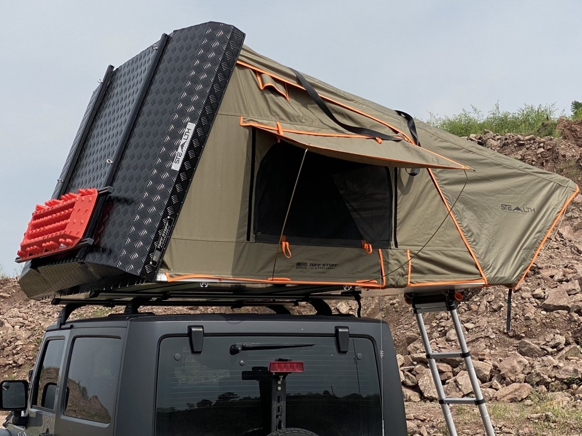 Tuff Stuff Stealth Aluminum Hard Shell Rooftop Tent – 3 Person