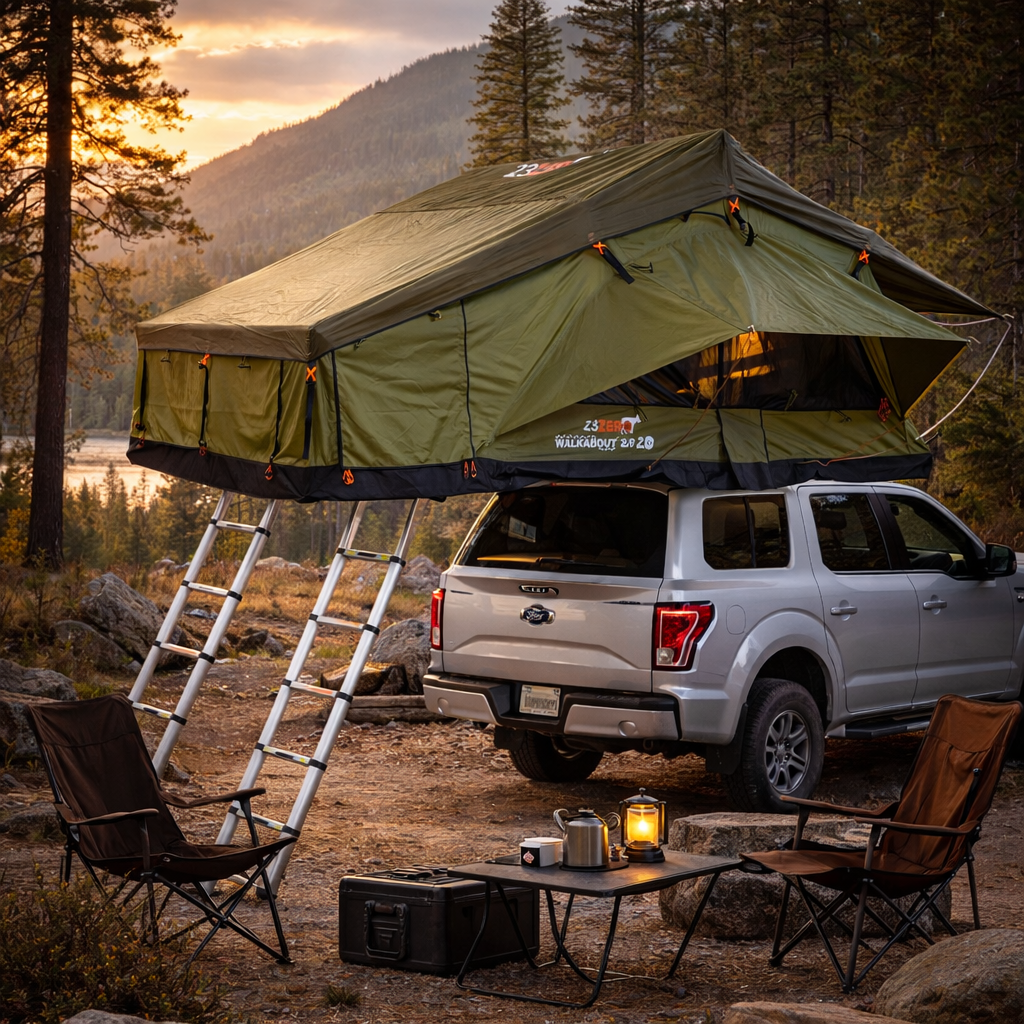 23Zero Walkabout 87 2.0 – Premium Soft Shell Rooftop Tent with Heater & Cooler Port