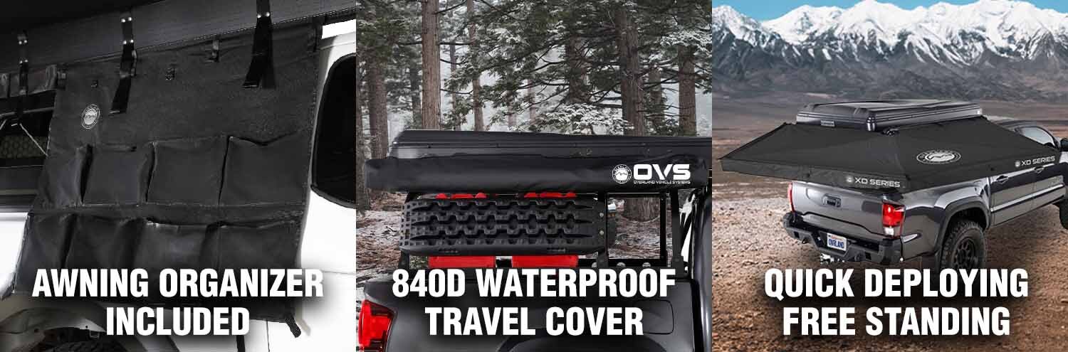 XD Nomadic 270 LTE Awning - Black Fabric and Travel Cover