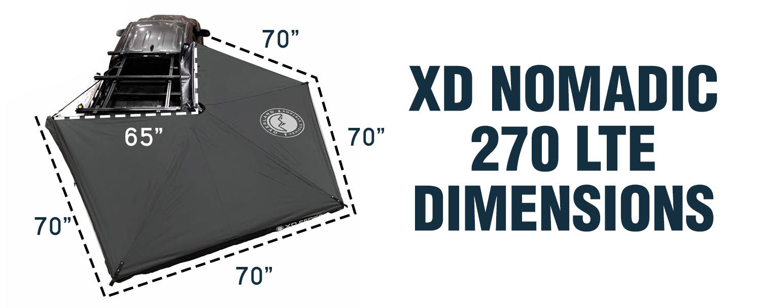 XD Nomadic 270 LTE Awning - Black Fabric and Travel Cover