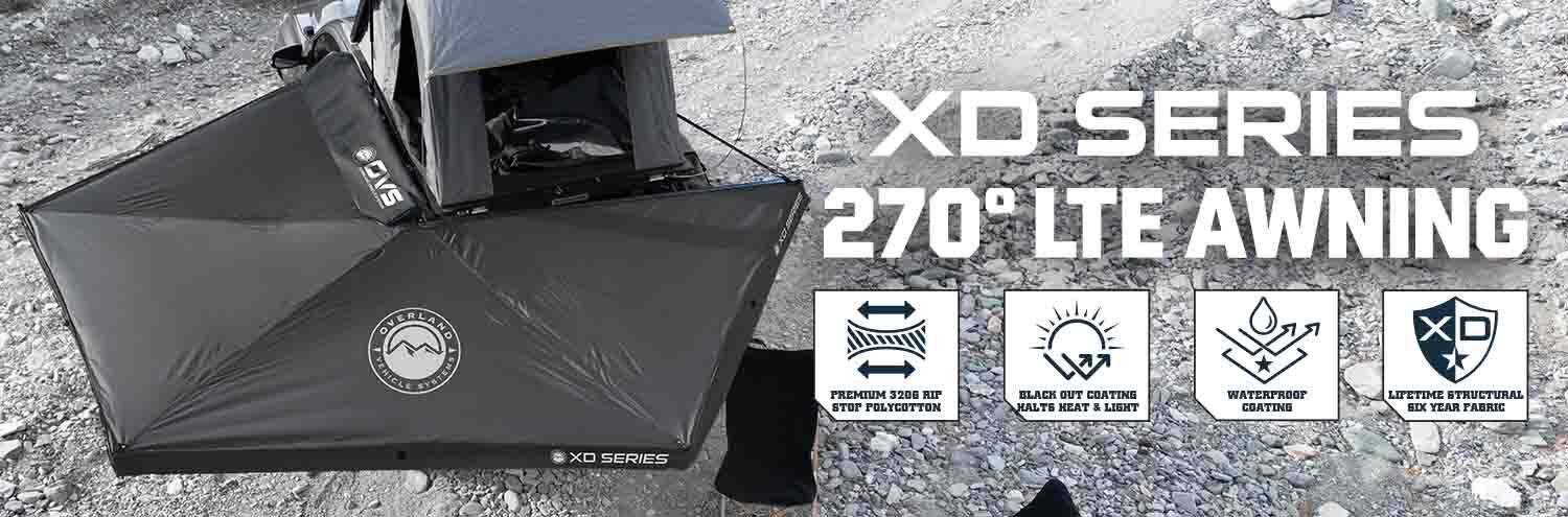 XD Nomadic 270 LTE Awning - Black Fabric and Travel Cover