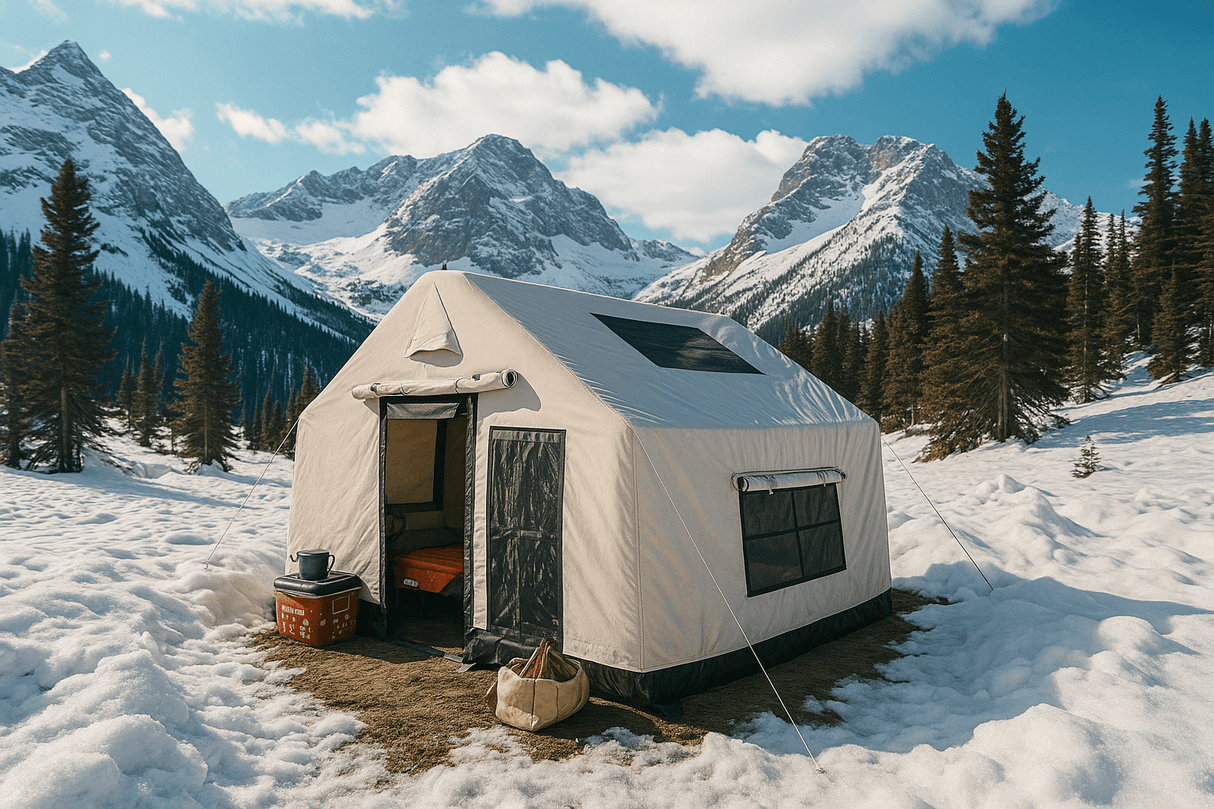 All-Season Inflatable Family Canvas Cabin Tent — 6 to 8 Person (Hunter & Camper Edition)